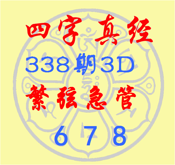 福彩3D第2022338期逸飞道人四字真经