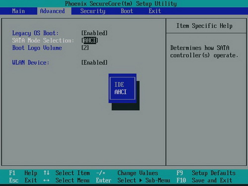 联想笔记本在BIOS  SETUP中关闭硬盘的AHCI模式 - downcc.com