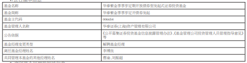 李博良离任华泰证券资管旗下2只债基 年内没赚钱