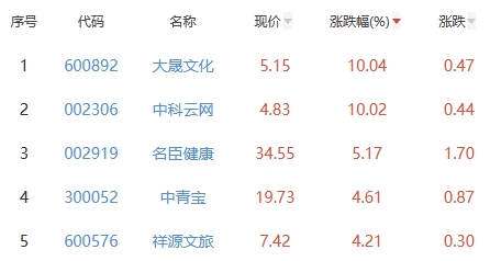 网络游戏板块跌0.06% 大晟文化涨10.04%居首