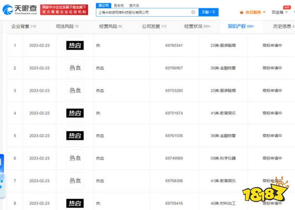 米哈游申请多个热血商标 疑似米哈游新项目