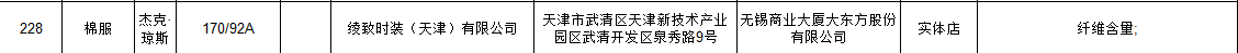 江苏通报质量不合格消费品 涉绫致ZARA孩子王无印良品