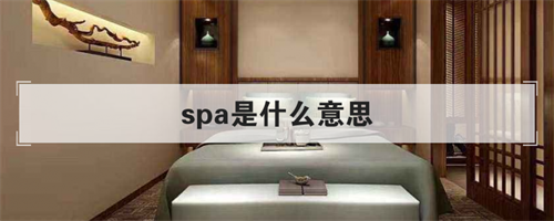 SPA是啥意思（SPA指的是什么服务）