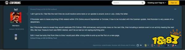 T2或将于5月17日公布《GTA6》新消息 期待吗?