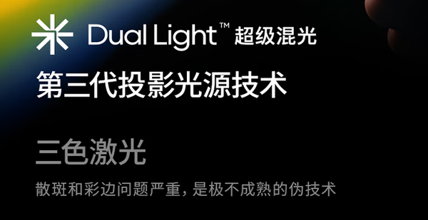 极米RS Pro3为何不用三色激光？直言三色激光散斑、彩边痛点！