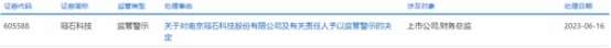 >冠石科技及财务总监被监管警示 正拟定增募资不超8亿