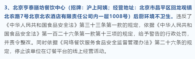 北京昌平7家餐企被查处 沪上阿姨小郡肝串串香等登榜