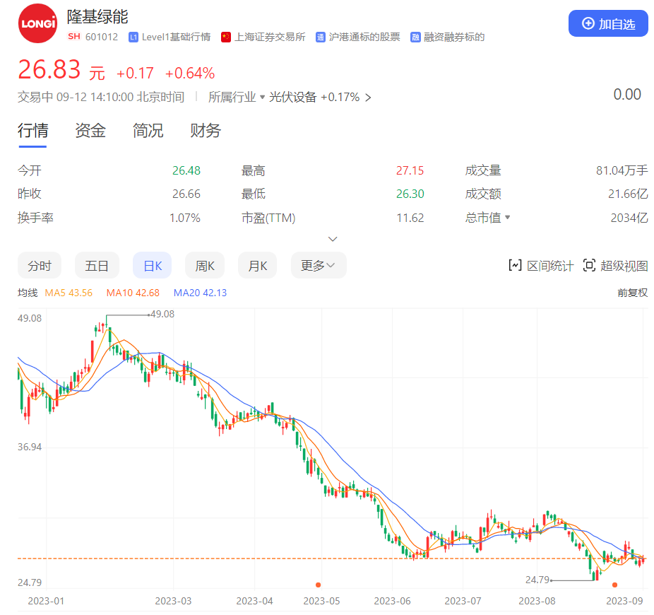 隆基带火BC概念股，但自身股价为何只跌不涨？