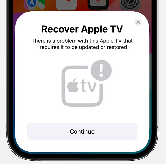 从iOS 17开始，用户可以使用苹果iPhone恢复Apple TV