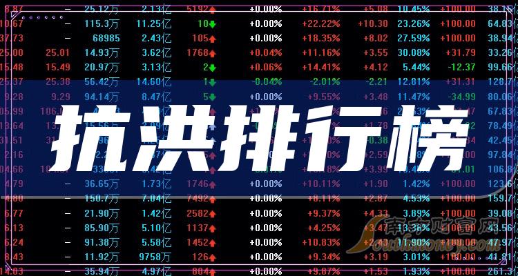 >2023年9月25日抗洪概念股主力净流入排行榜