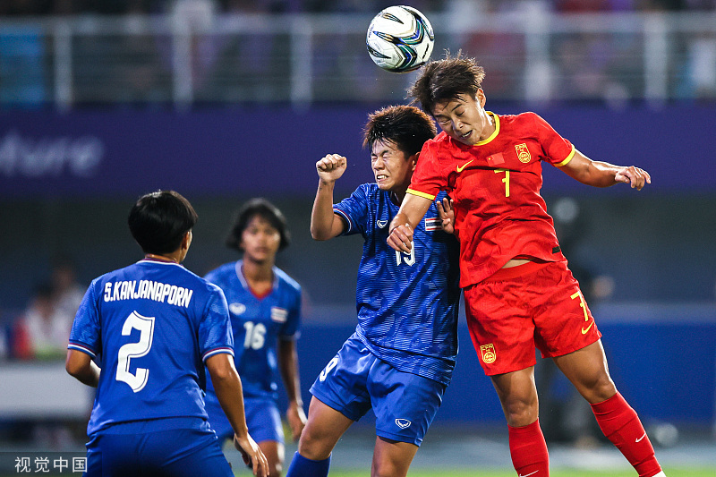 中国女足4-0击败泰国队，亚运会半决赛对阵日本女足