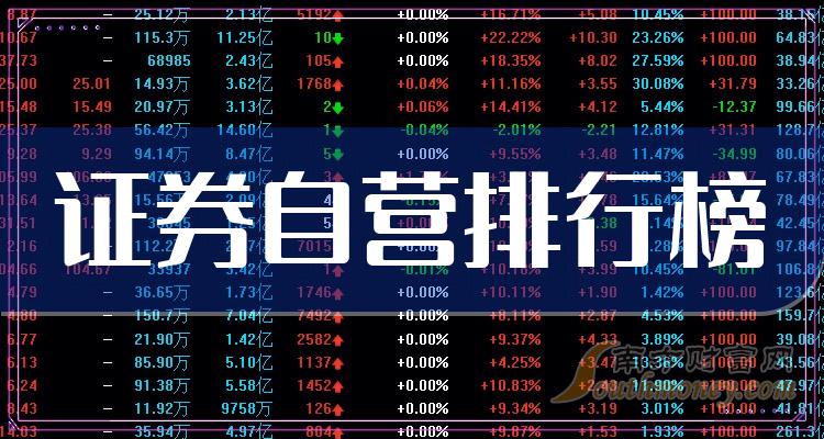 十大证券自营企业：上市公司净利率排行榜一览（2023第二季度）