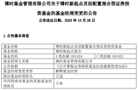 博时基金王冠离任2只混基