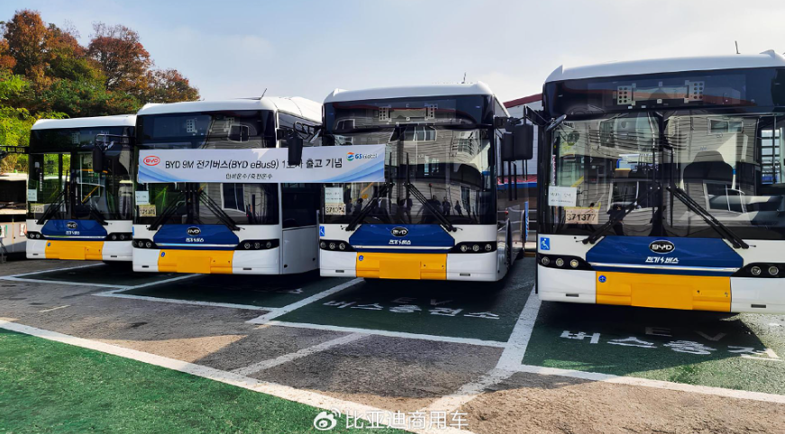 比亚迪在韩国首次推出9米纯电公交eBus9，续航474公里