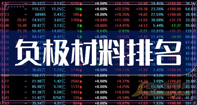 >负极材料排行榜-TOP10负极材料股票毛利率排名(二季度)