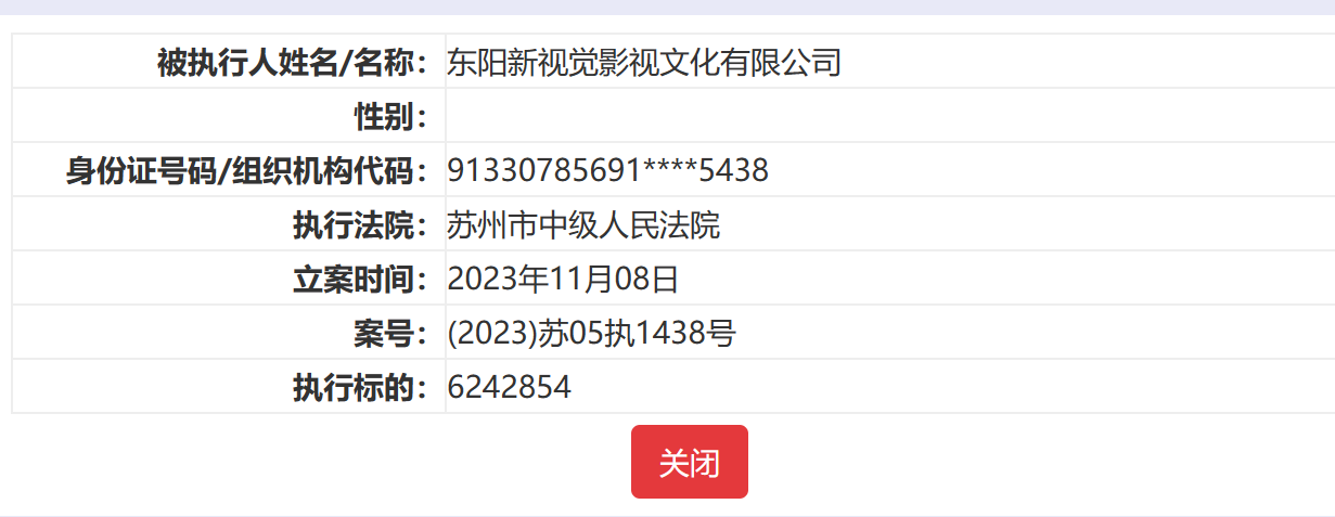 啥情况？许晴独资工作室被执行624万元