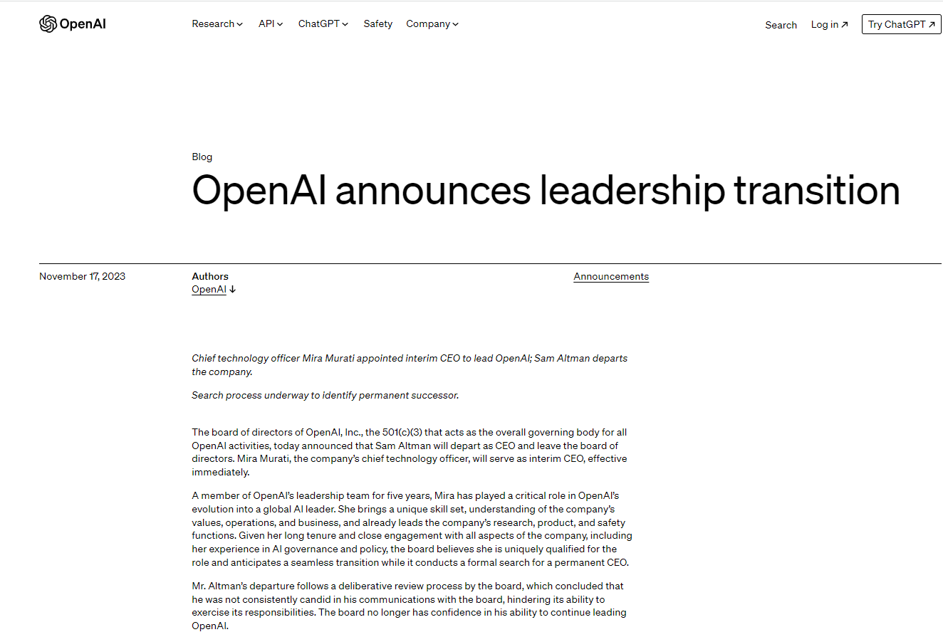 OpenAI巨震，4人核心团队分裂，业内：三大分歧成焦点