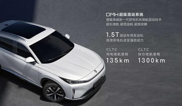 上汽荣威D5X车型2024年3月上市，CLTC综合续航1300km