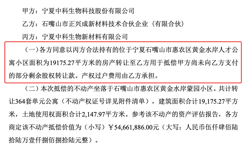 >股权收购款未付清，上市公司364套房抵债