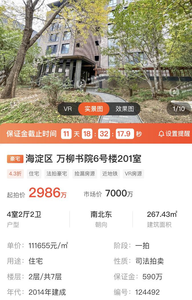 差价超4000万元！北京法拍房价格跳水，刚需客进场