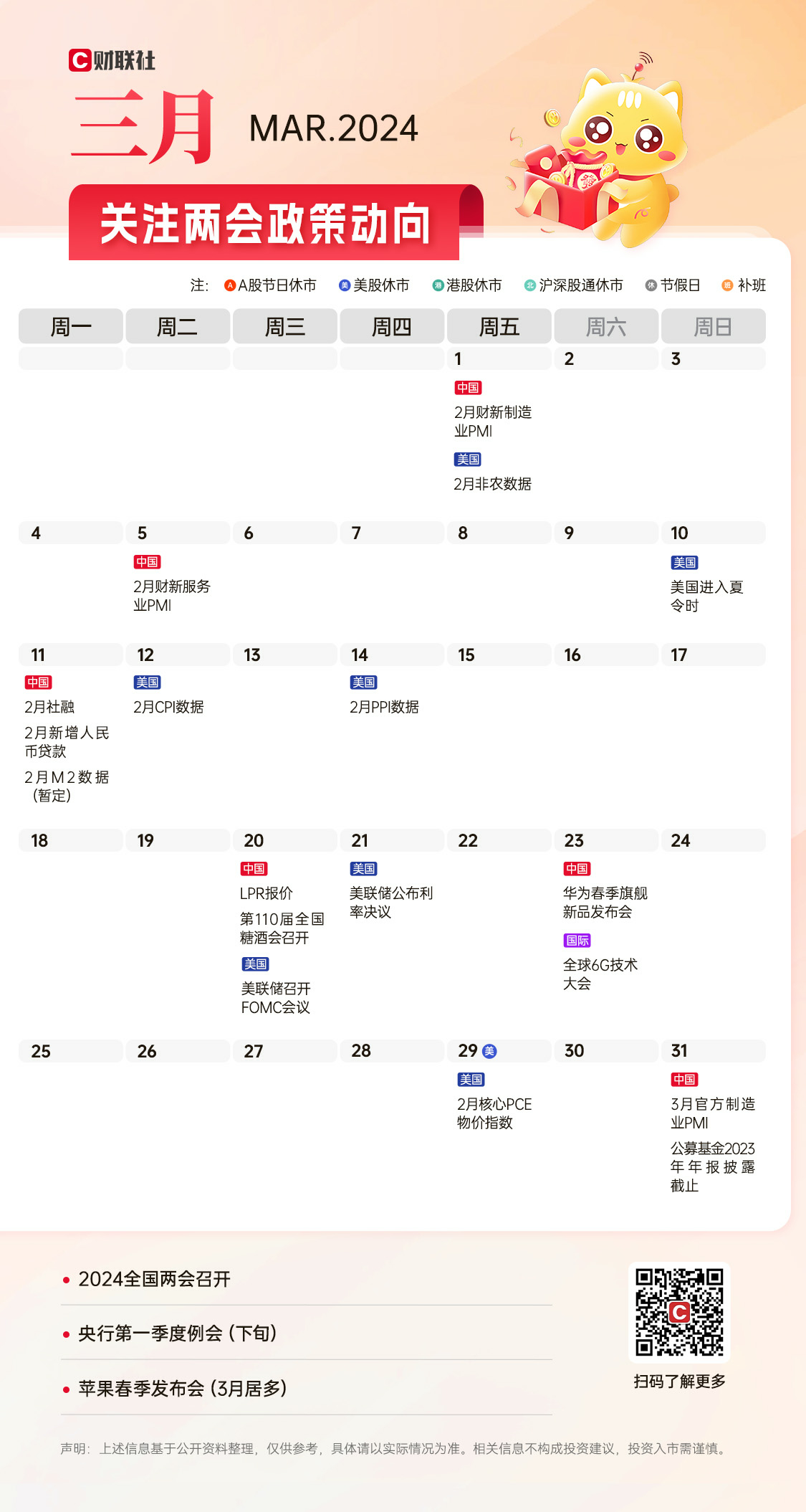 2024年投资日历来了！这些重磅信息值得关注