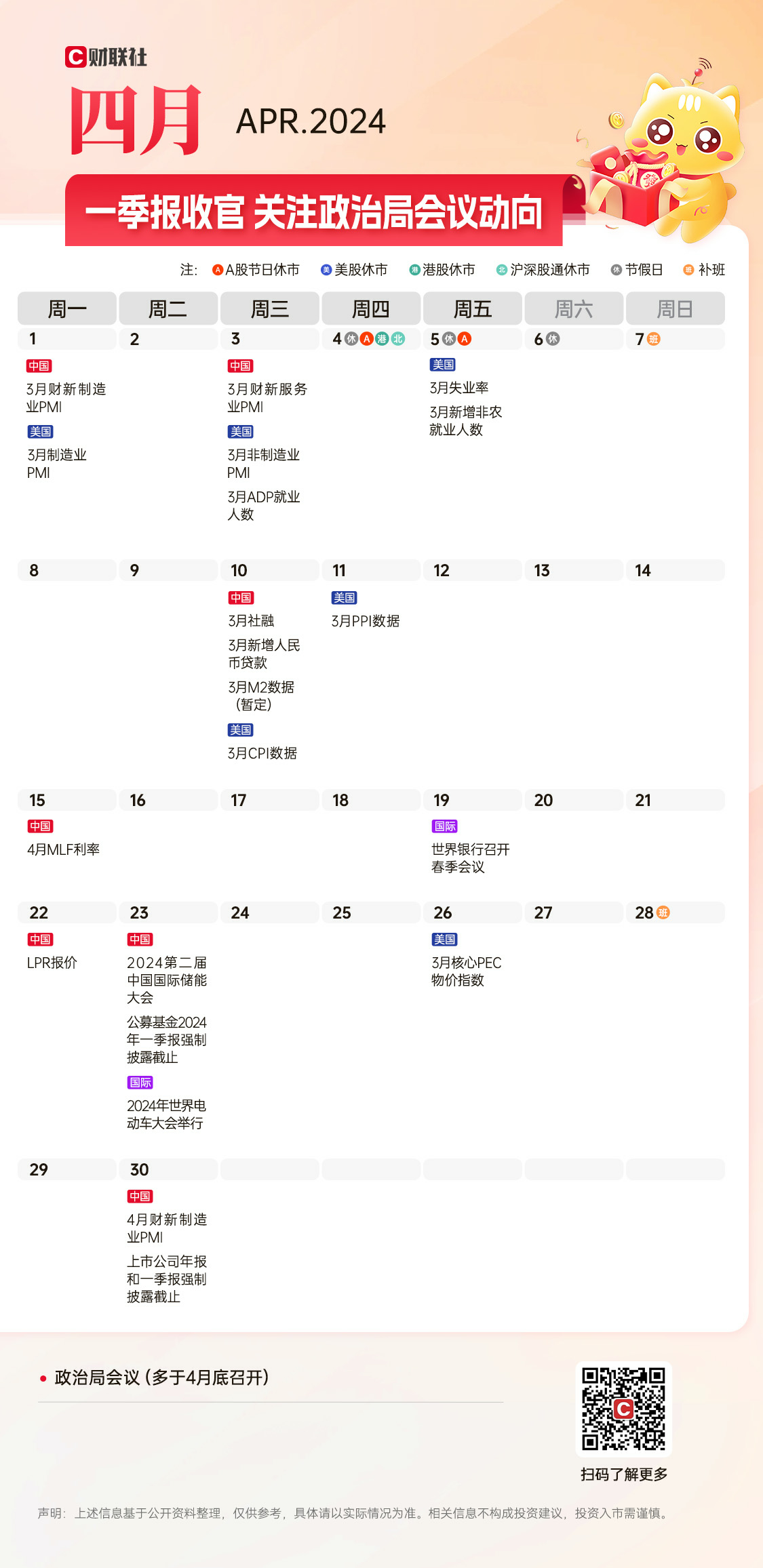 2024年投资日历来了！这些重磅信息值得关注