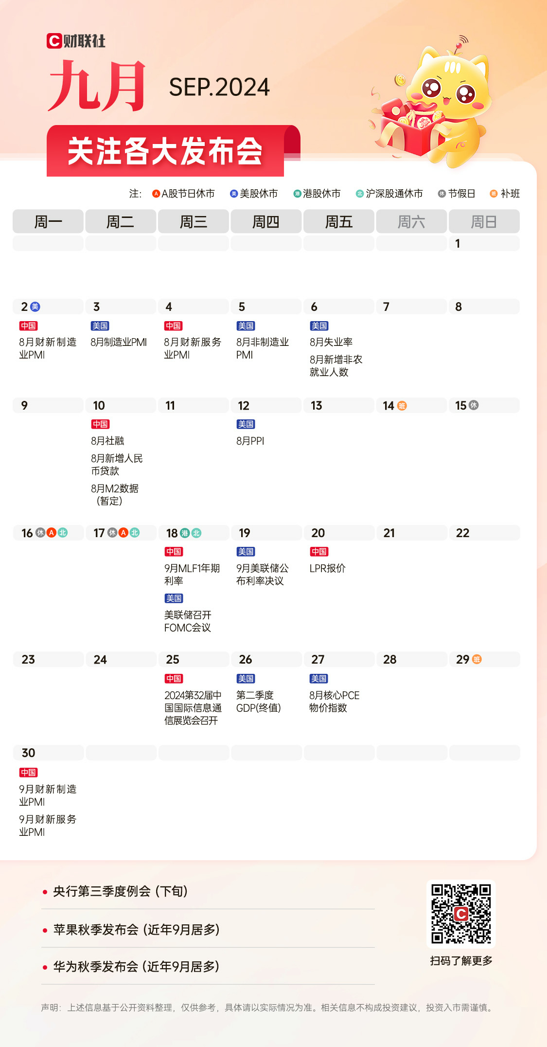 2024年投资日历来了！这些重磅信息值得关注