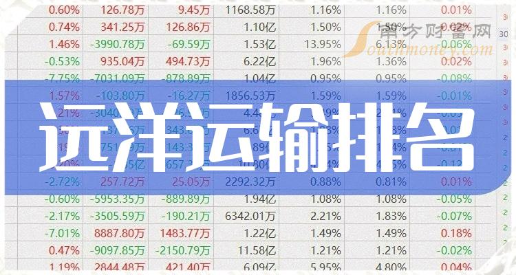 远洋运输十大排名_12月29日概念股市值排行榜