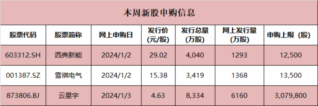 “宁王”小伙伴来了！新年首周3只新股申购