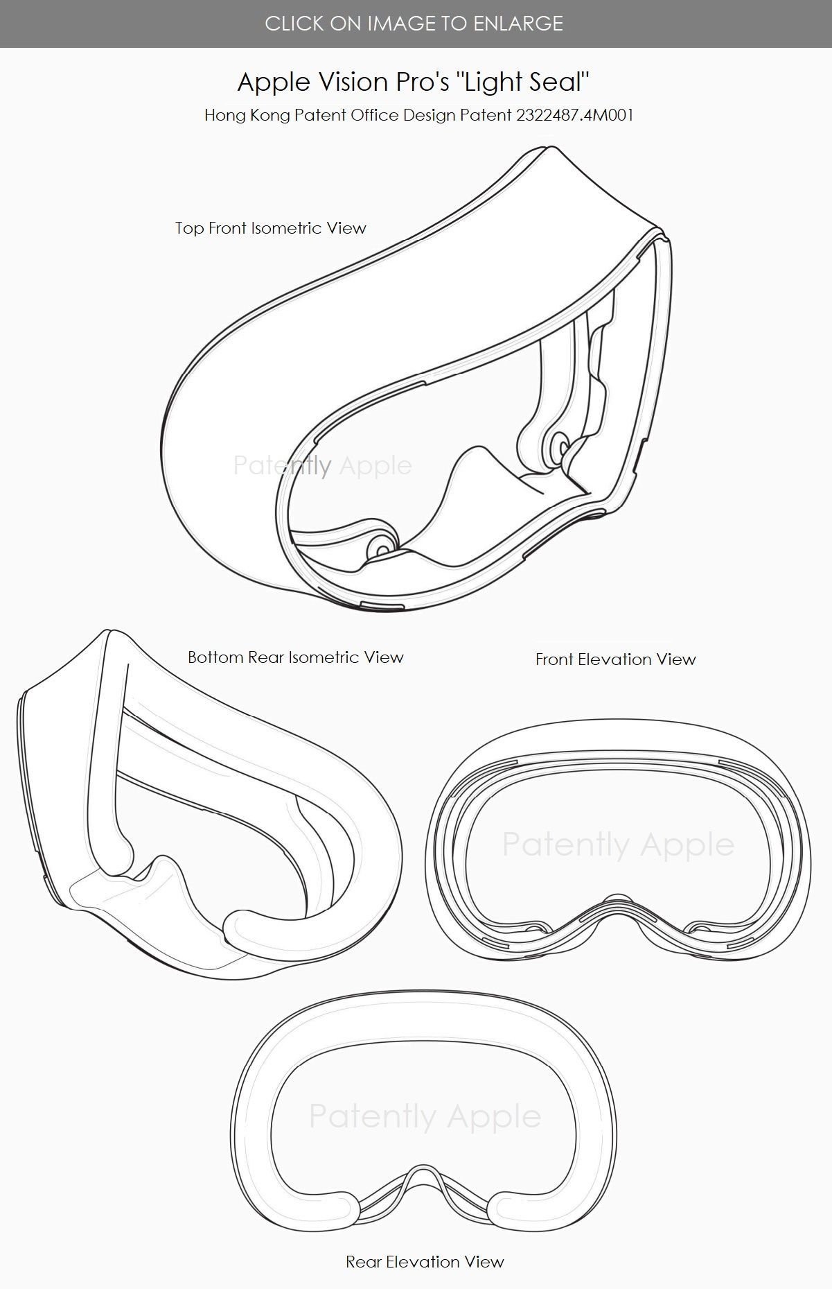 苹果Vision Pro头显外观专利获批：展示顶带等配件细节