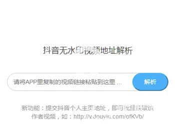 抖音去水印解析网址