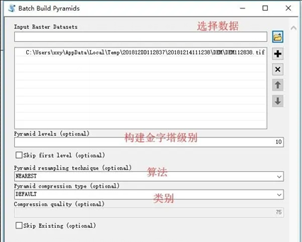 arcgis构建金字塔详情